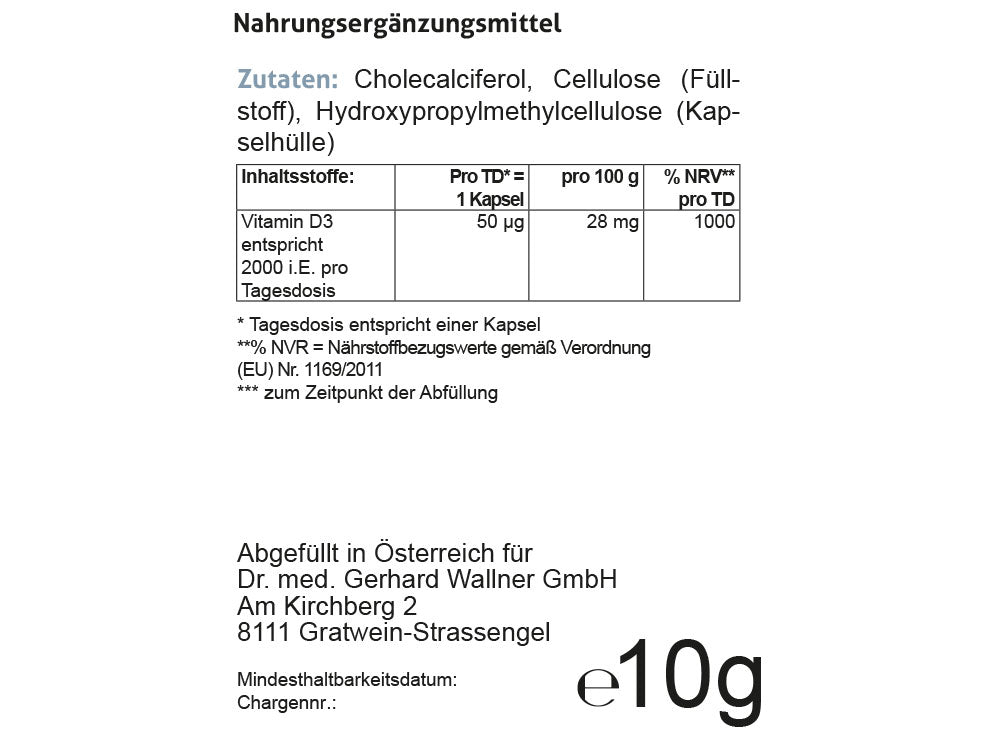 Vitamin D3 -  Allgemeines Wohlbefinden